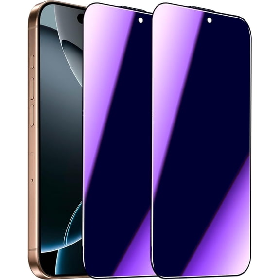 2 Pack Compatible with iPhone 16 Pro Privacy Screen Protector, Anti-Spy Anti-Blue Light Eye Protection Tempered Glass Film 6.3'', Scratch Resistant, Full Coverage, Case Friendly