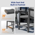 thumbnail image 3 of ZEKOO 3PCs Tall Adirondack Chairs, Weather Resistant HIPS Balcony Chairs with Connecting Tray and Umbrella Hole-Grey, 3 of 5