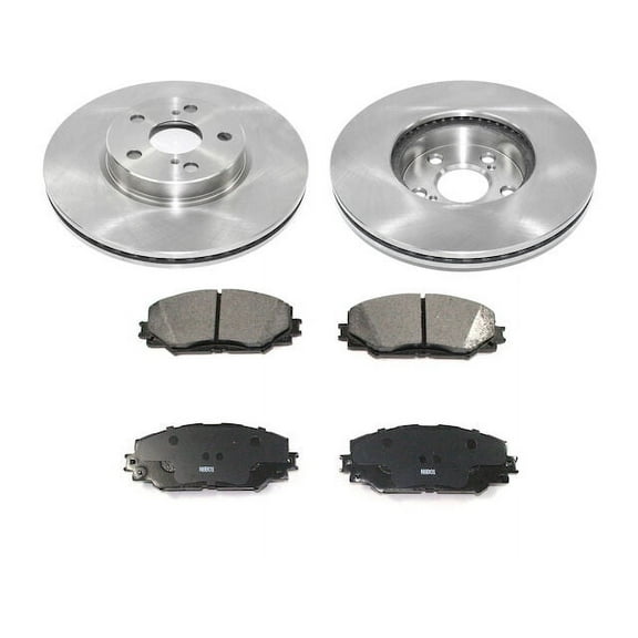 Front Ceramic Brake Pads and Rotor Kit - Compatible with 2009 - 2019 Toyota Corolla 2010 2011 2012 2013 2014 2015 2016 2017 2018