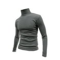thumbnail image 2 of Mens High Neck T Shirts Casual Stretchy Slim Fit Long Sleeve Pullover Tops Basic Solid Color Comfort Turtleneck Office Workwear T-Shirts, 2 of 4