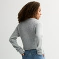 thumbnail image 2 of Juniors' madden girl Mossy Double Zipped Bomber Cardigan Color: Light Grey Heather Size: SMALL, 2 of 4