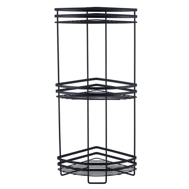 Organizador Esquinero Baño Skab 3 Niveles Negro 70X32.5X23.5