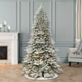 thumbnail image 6 of NEW! Puleo Intl. 7.5' ROYAL MAJESTIC Douglas Fir Downswept Flocked Tree with REAL LIFE MOLDED TIPS and SURE-LIT POLE with 800 UL-Listed clear PRE-ATTACHED Lights, 6 of 7