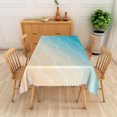 thumbnail image 5 of Summer Seaside Beach Tablecloth, 60x84 Inch Blue Sea Waves Sand Beach Ocean Sea Farmhouse Polyester Fabric Table Cloth Thick,Waterproof Table Cover for Dining Beach Themed Party Decoration, 5 of 7