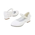 thumbnail image 4 of Dpytoraw Girls Pearl Bow Low Heel Mary Jane Shoes, Little/Big Kids Princess Girl Wedding Dress Shoes Sizes 1, 4 of 5