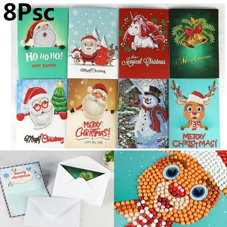 5X7 Personalized DIY Diamond Painting Christmas Cards 5D Diamond Painting Christmas Greeting Cards