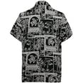 thumbnail image 2 of HAPPY BAY Men's Hawaiian Shirts Short Sleeve Button Down Shirt Mens Party Shirts Casual Holiday Summer Tropical Island Shirts for Men Funny 5XL Island Collage Print, Black, 2 of 7