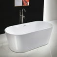 thumbnail image 6 of Woodbridge 67" Acrylic Freestanding Bathtub Contemporary Soaking Tub with Brushed Nickel Overflow and Drain, B-0013, 6 of 10