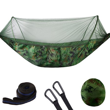 Hammock Extension Portable Outdoor Camping Hammock with Mosquito Bugs Net Reversible Swing Extension Straps Clips Included ()