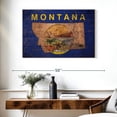 thumbnail image 3 of Elephant Stock State Map Over Montana Flag Wall Art - Horizontal Canvas Wall Art - Living Room Wall Decor - Flags Canvas - Blue And Gold Decor - 39" x 26", 3 of 8