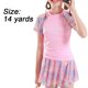 thumbnail image 2 of Traje de baño rosa para niñas, traje de baño deportivo colorido dividido, conjunto de baño de manga corta, 2 of 7