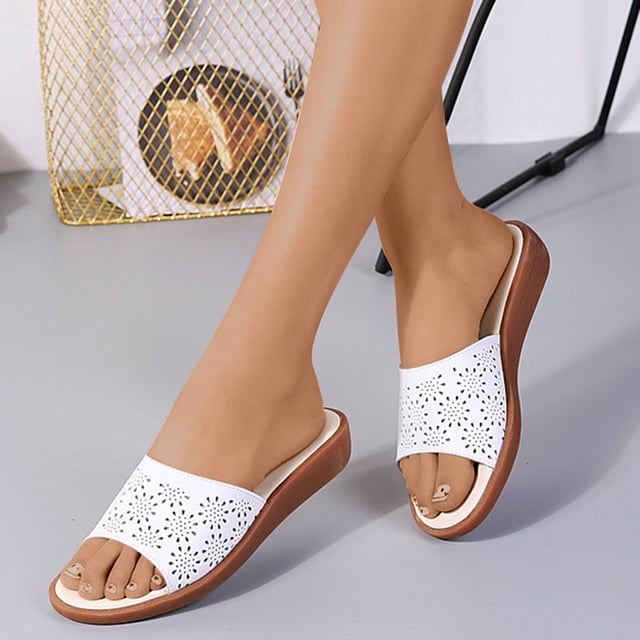 Fankiway Sandales Décontractées pour Femmes, Mules Confortables à Semelle Plate