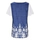 thumbnail image 5 of Gibobby Casual Playera de Manga Corta para Mujer Mujeres Casual V cuello encaje manga corta Slim Digital impresión mujeres Top camiseta(Azul,G), 5 of 5