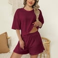 thumbnail image 2 of CAIVO Women Soft And Breathable Pajama Comfortable Sleepwear With Stylish Striped Design Loose Fit Shorts Two Piece Tops With Bottoms Relaxed Fit Homewear, 2 of 5