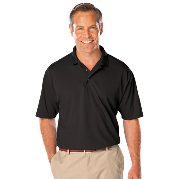 BlueGeneration Mens Solid Wicking Polo - Black Extra Large Solid