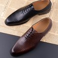 thumbnail image 2 of Luxury Shoes for Men 2023 Oxford Genuine Leather Shoes New Model Formal Lace Up Dress Wedding Office Business Shoes for Men Brown 12, 2 of 4