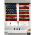thumbnail image 2 of Retro American Flag Sheer Curtains 45 Inch Length 2 Panels Set, Semi Transparent Voile Rod Pocket Curtains for Living Dining Room Bedroom Drapes Blue Red USA Flag Vintage Wood, 2 of 6