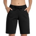 thumbnail image 7 of Charmo Women Bermuda Shorts with Pockets Athletic Knee Length Workout Biker Shorts, 7 of 7