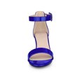 thumbnail image 5 of BLISSFUL STEP Women's Shoes Open Toe Block Heel Ankle Strap Sandals Royal Blue 8, 5 of 7