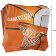 thumbnail image 4 of Juego de suministros para fiesta de baloncesto que incluye pancarta, platos, vasos, servilletas y mantel, sirve 16 Fason HMYH625, 4 of 7