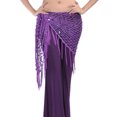 thumbnail image 2 of Women's Belly Dancing Belt Sequined Fringed Triangle Waist Chain Belly Dance Hip Scarf Belt 2 of 14
