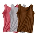 thumbnail image 2 of Aloohaidyvio 3 Packs Women's Summer Basic Built in Bra Tank Tops 2024 Round Neck Soft Casual Loose Sleeveless Shirts, 2 of 3