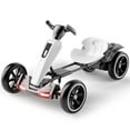 thumbnail image 3 of iRerts 12V Powered Pedal Go Kart, Ride on Toys Go Kart for Kids Boys Girls, Kids Ride on Go Cart with Music, LED Light, Horn, Forward Backward, Kids Birthday Gifts for 3-6 Ages, White, 3 of 12