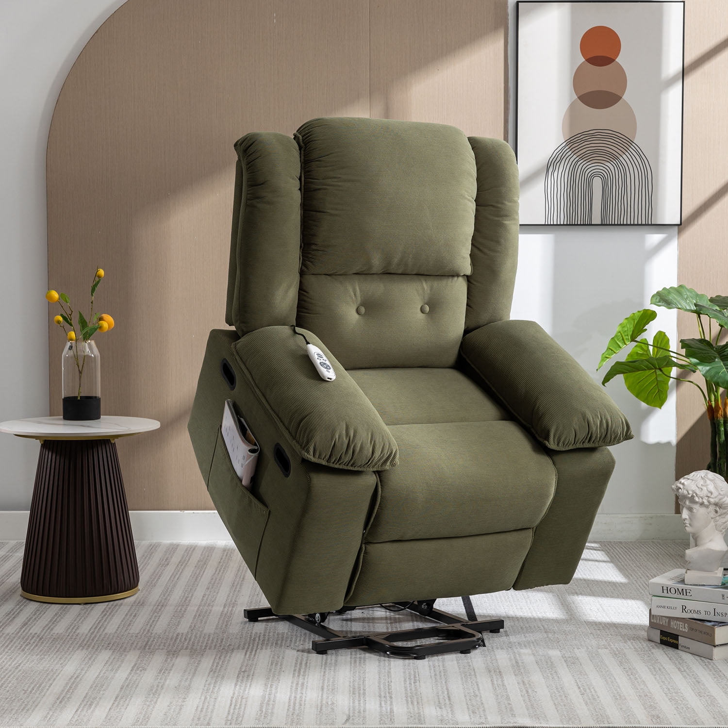 Kepooman Electric Power Lift Chairs Recliner, Power Lift Chair for Elderly with Adjustable Massage and Heating Function for Living Room, Green Kepooman Electric Power Lift Chairs Recliner, Power Lift Chair for Elderly with Adjustable Massage and Heating Function for Living Room, Green