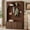 Walnut, variant on ON-TREND Farmhouse Hall Tree with Arched Design, All-in-One Entryway Storage Bench with 4 Golden Hooks & 3 Adjustable Cabinets, Coat Rack Organizer for Mudroom Hallway, Natural