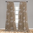 thumbnail image 2 of Floral Design Window Curtains, Modern Minimalist Springtime Garden Flowers Vintage Cottagecore Boho Art, Lightweight Decor 2-Panel Set with Rod Pocket, Pair of - 28"x63", Cocoa Pale Grey, by Ambesonne, 2 of 3