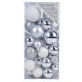 thumbnail image 2 of Christmas Shatterproof Ornaments 50 Count 60/50/40/30mm Ball Ornaments Silver, Clear, White And Metallic Zinc, 2 of 6