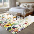 thumbnail image 5 of Area Rug 72×108in, Watercolor Sunflower Wildflower Floor Carpet Living Room Rug, Rustic Farm Floral Theme Non-Slip Welcome Mat Indoor Rugs for Bedroom Dining Room, 5 of 9