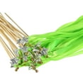 thumbnail image 4 of Uxcell Ribbon Fairy Wands Silk Stick Streamer with Bells 24 Pack(Lime Green), 4 of 6