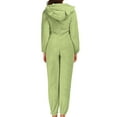 thumbnail image 5 of Onesie Pajama Sets for Women Hooded Zipper Plush Jumpsuit Soft Winter Warm Rompe Sleepwear with Cute Ears (S, Green), 5 of 9