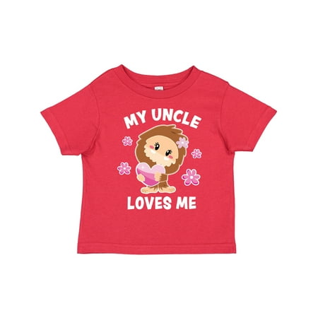 

Inktastic My Uncle Loves Me with Bigfoot Gift Toddler Toddler Girl T-Shirt
