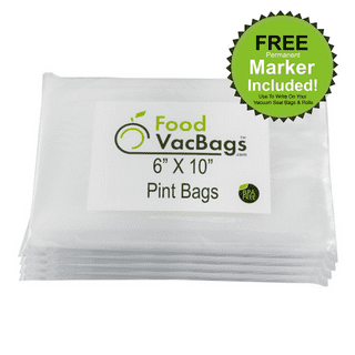 Syntus Vacuum Sealer Bags, 100 Quart 8 x 12 and Pint 6 x 10 Commercial Grade Precut Bag, Food VAC Bags for Storage, Meal Prep or Sous Vide