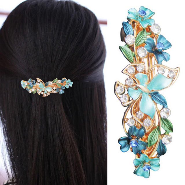 Lady Strass Pince à Cheveux Fleur Papillon Décoratif Pince à Cheveux Français Barrette