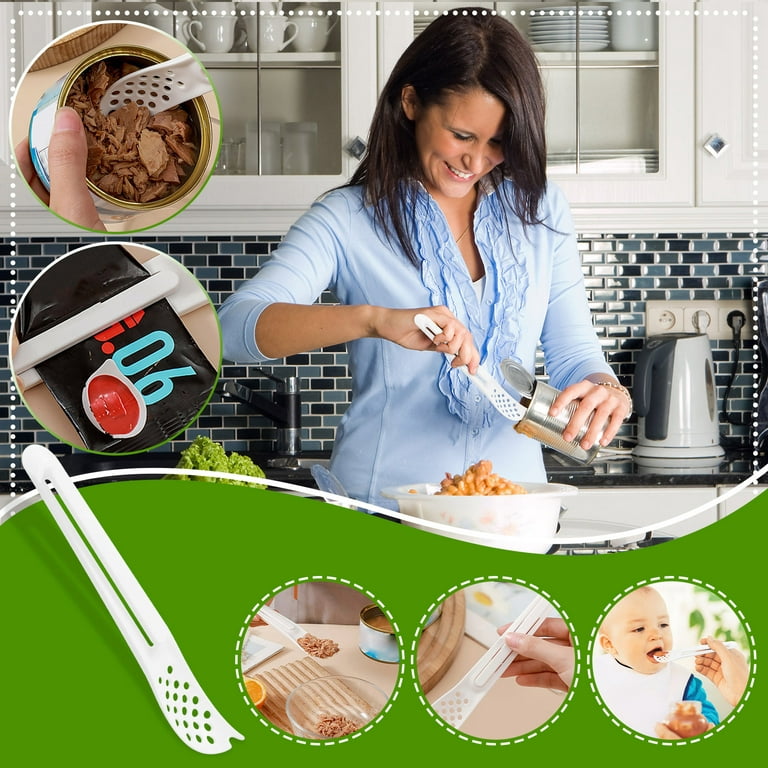 2023 Summer Savings Clearance! WJSXC Home and Kitchen Gadgets,Multifunctional  Can Opener Kitchen Cooking Spoon Can Opener Bag Clip Food Grade Small  Colander Filter Mesh Spoon White 
