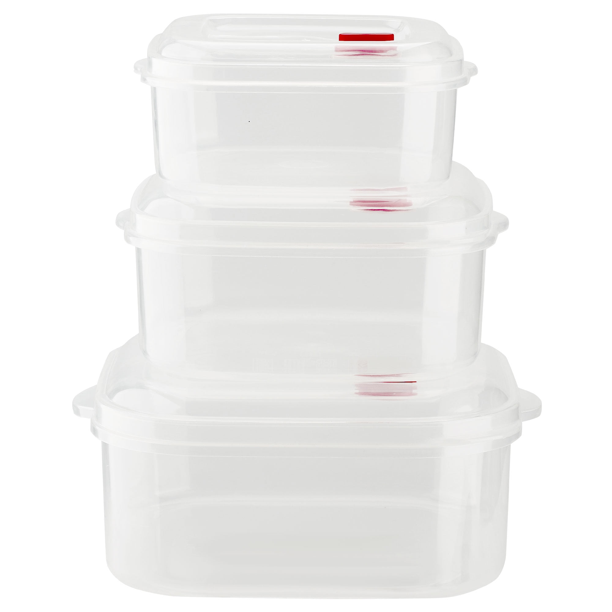 Home Square Transparent Plastic Microwave Oven Food Storage Box 3 in 1