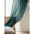 thumbnail image 6 of Boho Lace Curtains Macrame Curtains Semi Sheer Curtains Living Room Crochet Curtains with Tassel Rod Pocket Window Drapes for Dining Living Bedroom, 6 of 7