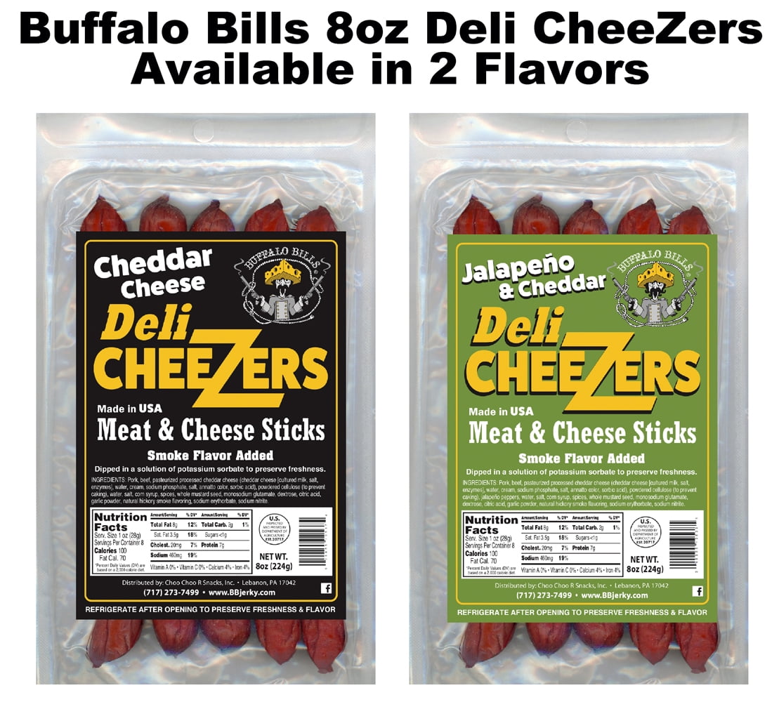 Buffalo Bills 8oz Cheddar Cheese Deli CheeZers (Meat & Cheese Sticks) – Four 8oz Packs