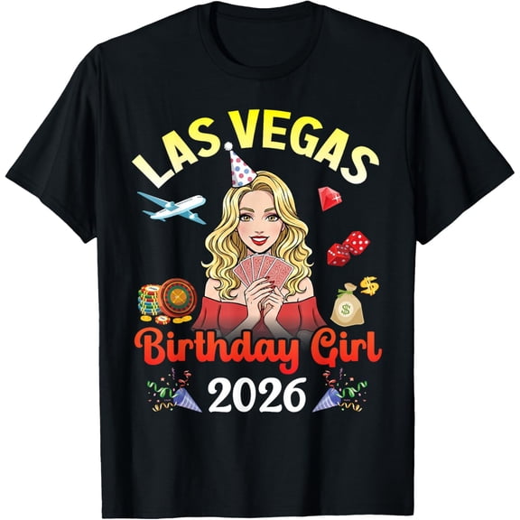 Las Vegas Birthday Adult 2026 Casino Party Celebration Adults T-Shirt