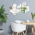 thumbnail image 2 of Inteprter 14 piezas espejo adhesivo para pared DIY superficie lisa efecto reflectante autoadhesivo hexágono cocina hogar Oficina pasillo baño Decoración del hogar, 2 of 6