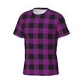 thumbnail image 3 of Rocae Purple Black Plaid for Men's Moisture-Wicking Crew Tee - T-Shirt for Sports, Outdoor Activities, and Casual Wear3X-Large, 3 of 9