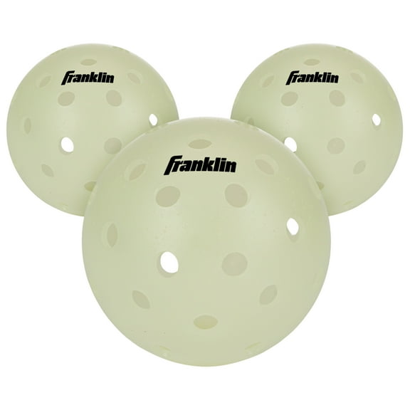 Franklin Sports Glow in the Dark Pickleballs - (3) Outdoor Light Up Balls
