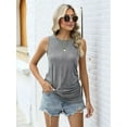 thumbnail image 6 of Womens Ruched Tank Tops Crewneck Sleeveless Shirts Slim Fitted Top Dressy Casual Summer Trendy Clothes 2025 Grey L, 6 of 8