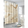 thumbnail image 3 of Fsddascl Beige Marble Shower Curtain Set - 36" x 78" Washable Bathtub Curtain with 12 Hooks, Chic Neutral Minimalist Fluid Aesthetic Waterproof Fabric Stall Shower Curtains for Bathroom/Bathtub, 3 of 6