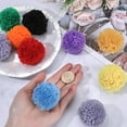 thumbnail image 3 of 20 bolas de pompones redondos de lana multicolor de 1,8 pulgadas y 10 colores con colas, 3 of 6