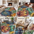 thumbnail image 5 of Vintage Floral Boho Area Rugs 6'x9', Washable Small Throw Rugs for Kitchen Dining room, Abstract Art Modern Flowers Indoor Outdoor Rug Non-Slip Low Pile Carpet Runner Reversible Floor Mats, 5 of 8