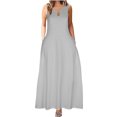 thumbnail image 1 of Robes d'Été pour Femmes 2023 Maxi Mode d'Été pour Femmes Manches Courtes Camisole Unie Bretelles Col Rond Robe Chandail Robes de Soirée pour Femmes Élégantes Élégantes en Liquidation, 1 of 4